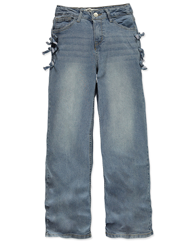 Vigoss Girls' Side-Tie Wide Leg Denim Jeans - CookiesKids.com