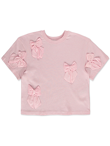 Vigoss Girls' Bow Appliqué Short-Sleeve Tee - CookiesKids.com