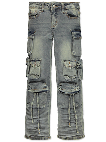VIP Jeans Girls' Cargo Jeans with Adjustable Pockets - CookiesKids.com
