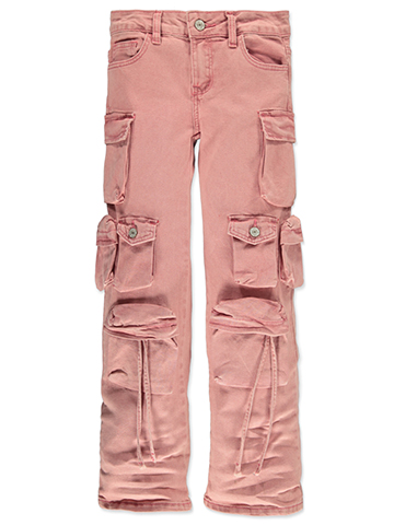 VIP Jeans Girls' Wide Leg Multi-Pocket Cargo Jeans - CookiesKids.com