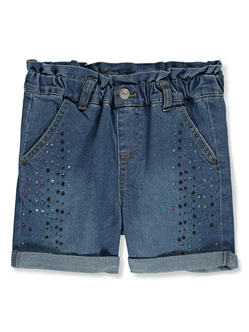 Wallflower Girl Girls' Ruffle Rhinestone Denim Shorts - CookiesKids.com