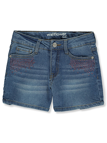 Wallflower Girl Girls' Rhinestone Denim Shorts - CookiesKids.com