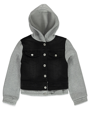Wallflower Girl Girls' Denim Composite Hoodie - CookiesKids.com