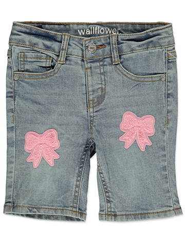 Wallflower Girl Girls' Ribbon Bermuda Denim Shorts - CookiesKids.com