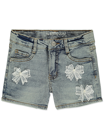 Wallflower Girl Girls' Denim Ribbon Shorts - CookiesKids.com