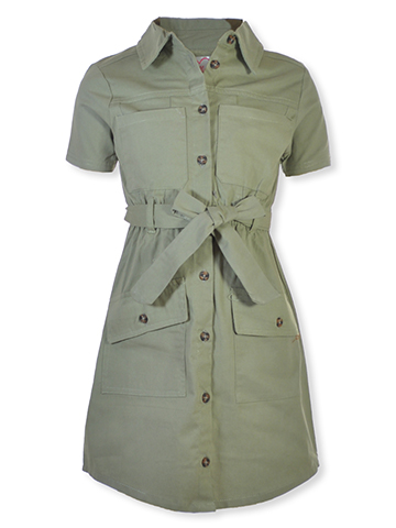 Chillipop Girls' Twill Tie-Waist Dress - CookiesKids.com