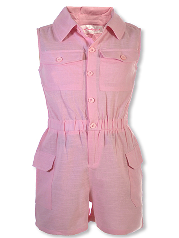 Chillipop Girls' Faux Linen Romper - CookiesKids.com