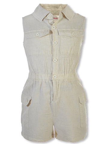 Chillipop Girls' Faux Linen Romper - CookiesKids.com