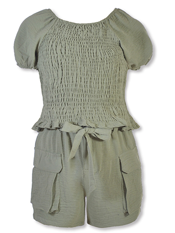 Chillipop Girls' Airflow 2-Piece Ruched Shorts Set Outfit - CookiesKids.com
