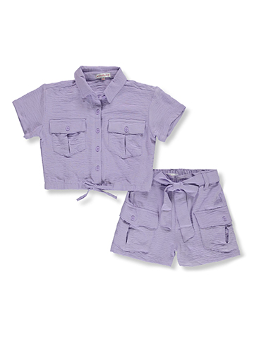 Chillipop Girls' 2-Piece Airflow Shorts Set Outfit - CookiesKids.com
