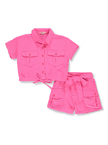 Chillipop Girls' 2-Piece Airflow Shorts Set Outfit - CookiesKids.com