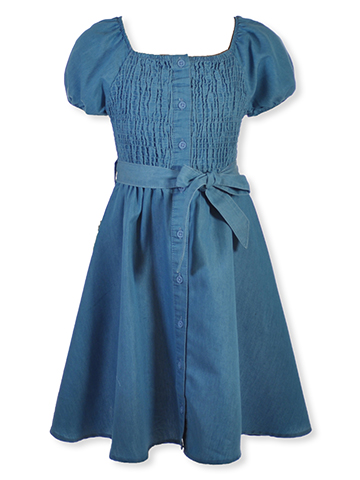 Chillipop Girls' Ruched Chambray Dress - CookiesKids.com