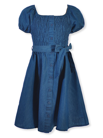 Chillipop Girls' Ruched Chambray Dress - CookiesKids.com