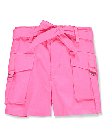 Chillipop Girls' Stretch Poplin Cargo Shorts - CookiesKids.com