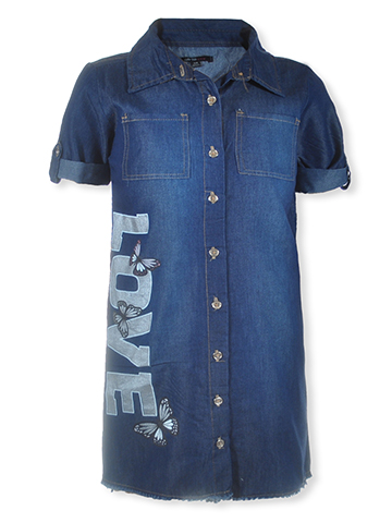 Girls Hearts Girls' Denim Love Dress - CookiesKids.com