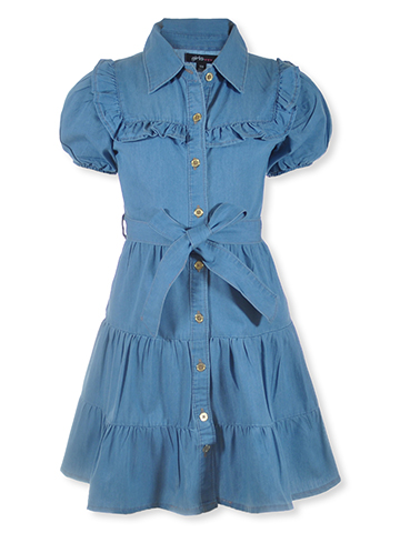 Girls Hearts Girls' Tiered Denim Dress - CookiesKids.com