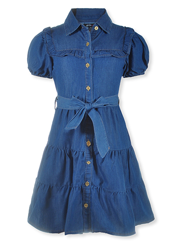 Girls Hearts Girls' Tiered Denim Dress - CookiesKids.com