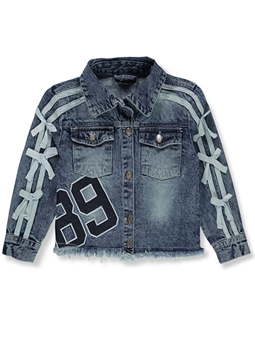 Girls Hearts Girls' Satin Bow Denim Jacket - CookiesKids.com