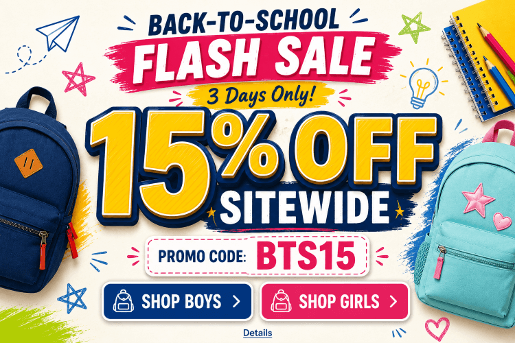 BACK TO SCHOOL FLASH SALE 3-days only! 15% OFF SITEWIDE Use code: BTS15. Expires 8/20/26, 11:59 PM PT.