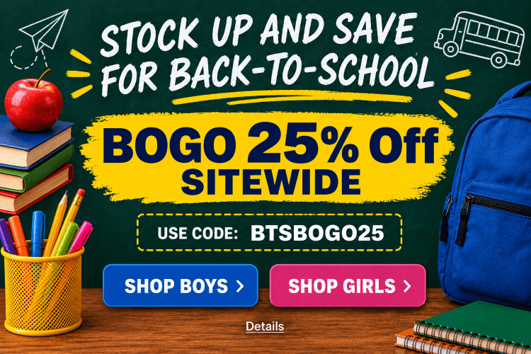 STOCK UP AND SAVE FOR BACK-TO-SCHOOL: BOGO 25% OFF SITEWIDE! Use code BTSBOGO25. Expires 8/31/26, 11:59 PM PST.