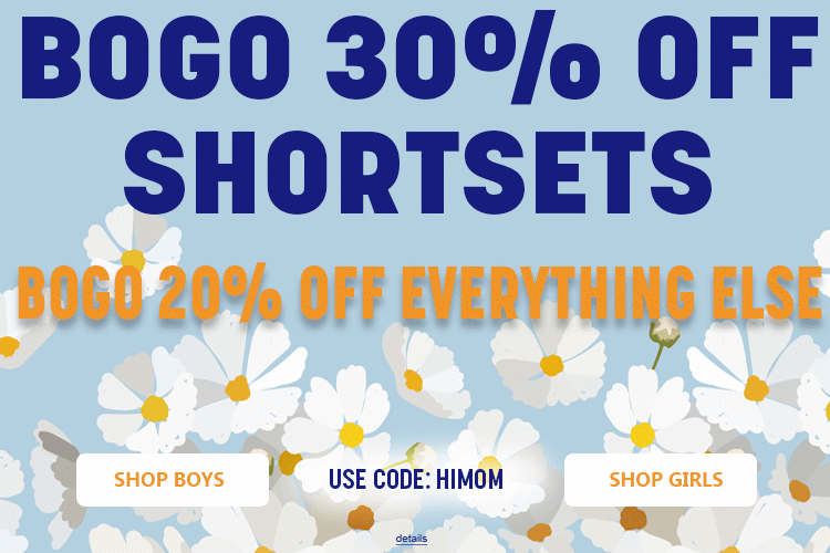 BOGO 30% OFF SHORTSETS...BOGO 20% OFF EVERYTHING ELSE! Use code: HIMOM. Expires 5/14/25, 11:59 PM PST.