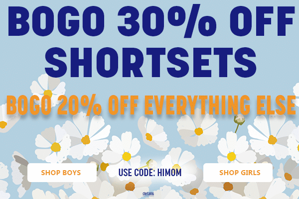 BOGO 30% OFF SHORTSETS...BOGO 20% OFF EVERYTHING ELSE! Use code: HIMOM. Expires 5/14/25, 11:59 PM PST.