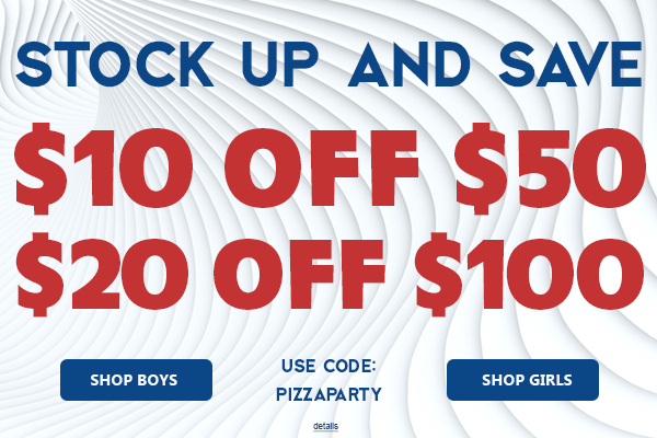 STOCK UP AND SAVE: $10 off $50 or $20 off $100! Use code: PIZZAPARTY. Expires 5/21/25, 11:59 PM PT.
