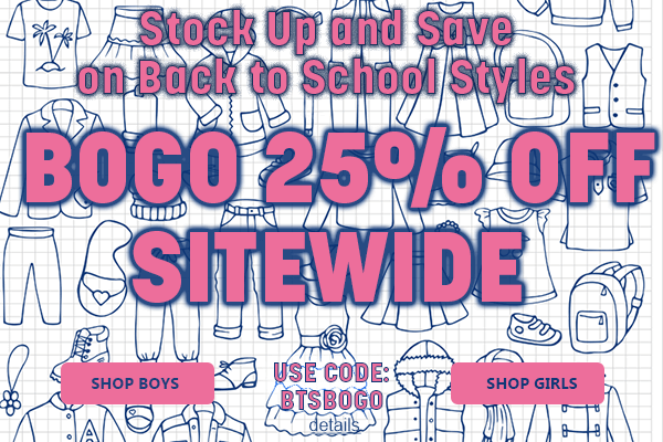 Stock Up and Save on Back to School Styles: BOGO 25% OFF SITEWIDE! Use code BTSBOGO. Expires 8/21/25, 11:59 PM PST.